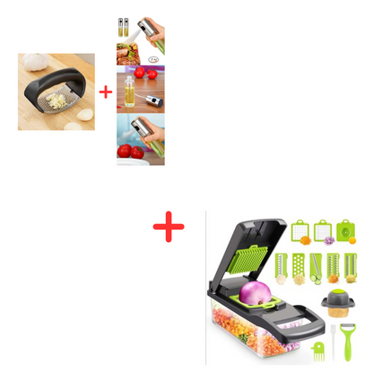 Combo Picador 14 pz+Tritura Ajo De Aceite