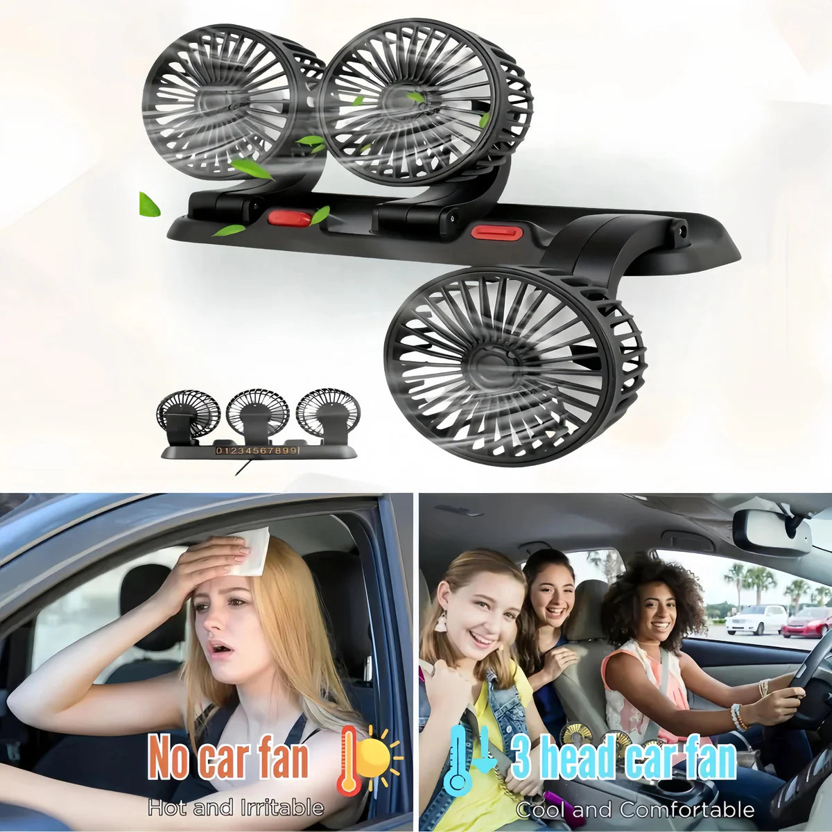 Ventilador Doble 360° Vehiculo MARS-918